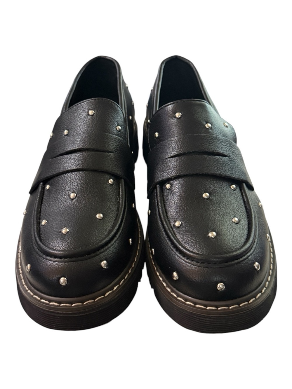 Corkys Hey Girl Stud Muffin Studded Loafers Black Size 10 BNWB
